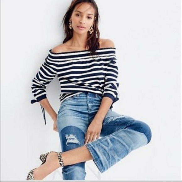 J.CREW‎ shoulder off Top - Picture 1 of 5